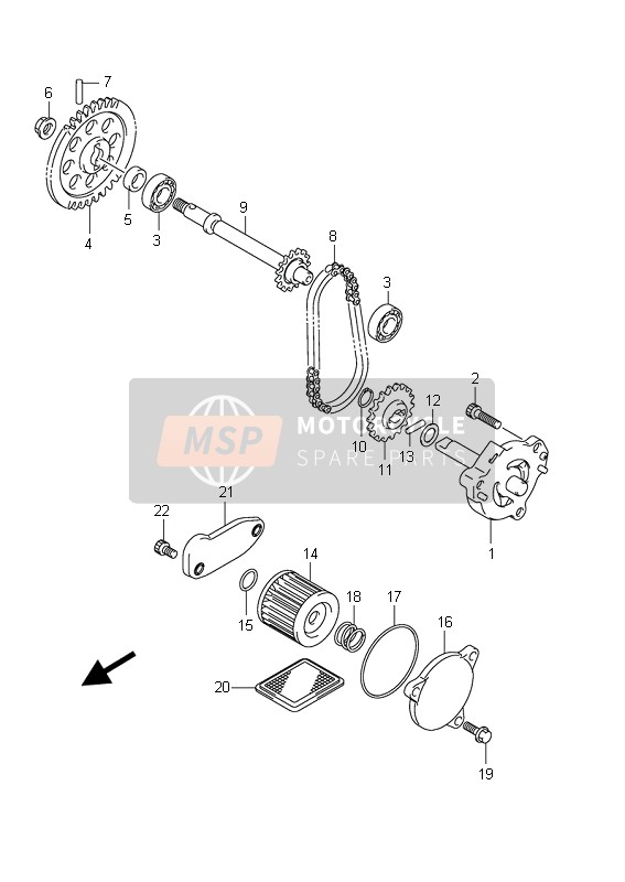 Suzuki AN400(A)(ZA) BURGMAN 2011 La pompe à huile pour un 2011 Suzuki AN400(A)(ZA) BURGMAN